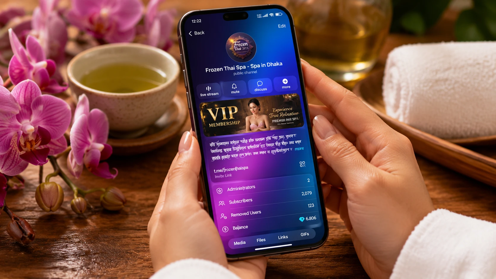 Frozen Thai Spa Telegram channel – VIP membership and spa home service