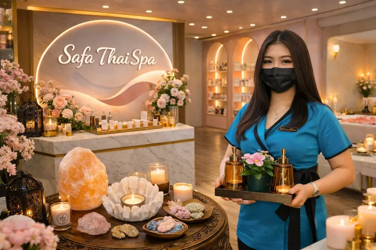 Safa Thai Spa reception area in Bashundhara