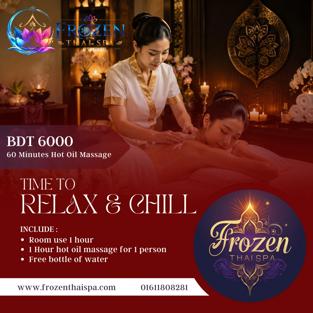 Hot oil massage therapy at Frozen Thai Spa Uttara Dhaka