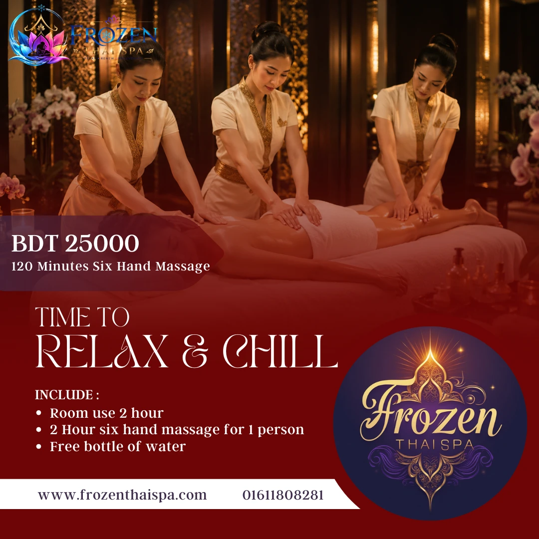 Six hand massage at Frozen Thai Spa premium location Dhaka
