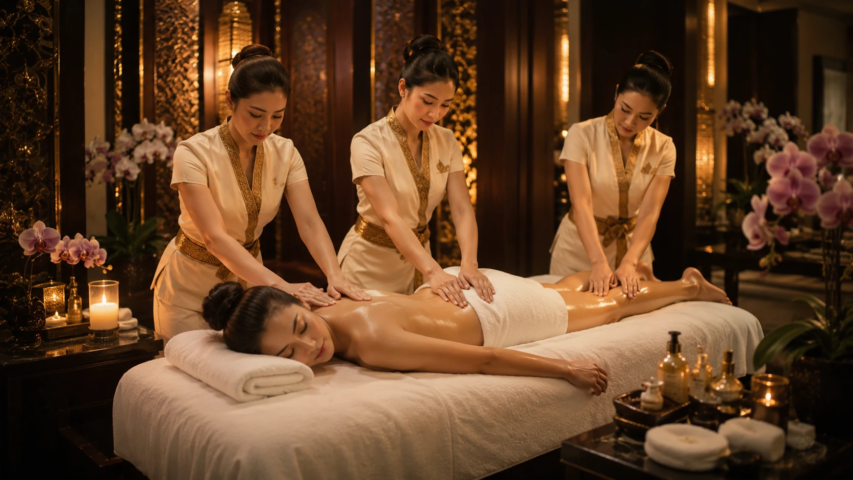 Frozen thai spa - six hand massage